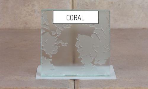 Browns Glass Shop Pattern Glass Shower Enclosure Cabinet Door - Coral