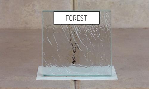 Browns Glass Shop Pattern Glass Shower Enclosure Cabinet Door - Forest