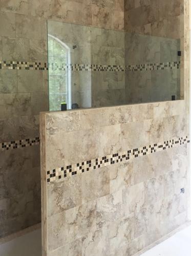 Brown's Glass Shop shower enclosure Bath marble clear custom-panel