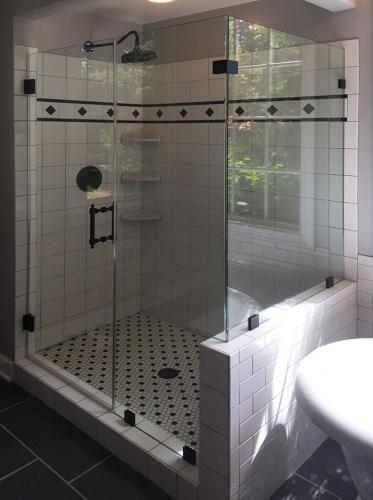 Brown's Glass Shop shower enclosure Bath white-black black clear