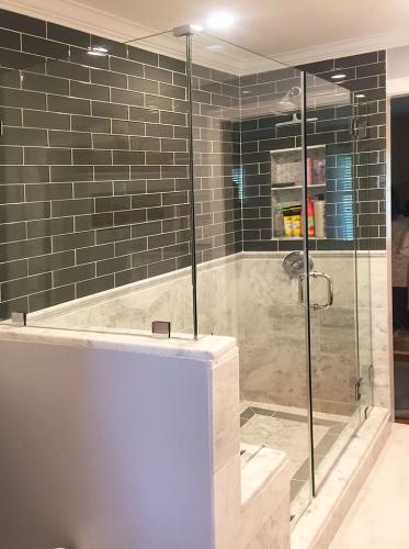 Brown's Glass Shop shower enclosure Bath white-dark-gray nickel clear 01