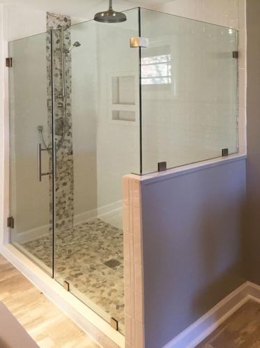 Brown's Glass Shop shower enclosure Bath-white-pink-nickel-clear